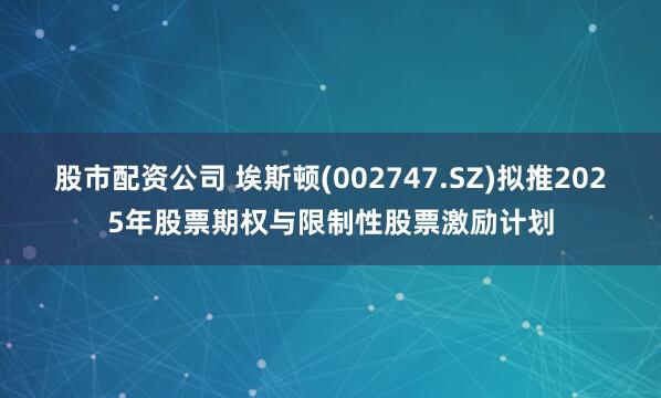 股市配资公司 埃斯顿(002747.SZ)拟推2025年股票期权与限制性股票激励计划